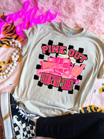 Pink Out Dingos Checkered Background 61353 DTF transfer