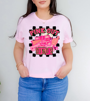 Pink Out Dinos Checkered Background 61354 DTF transfer