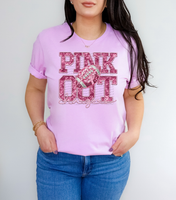 Pink Out Football Chargers Faux Embroidery And Sequin 57068 DTF transfer