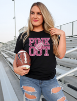 Pink Out Football Faux Embroidery And Sequin 57074 DTF transfer