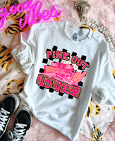 Pink Out Ironheads Checkered Background 61445 DTF transfer