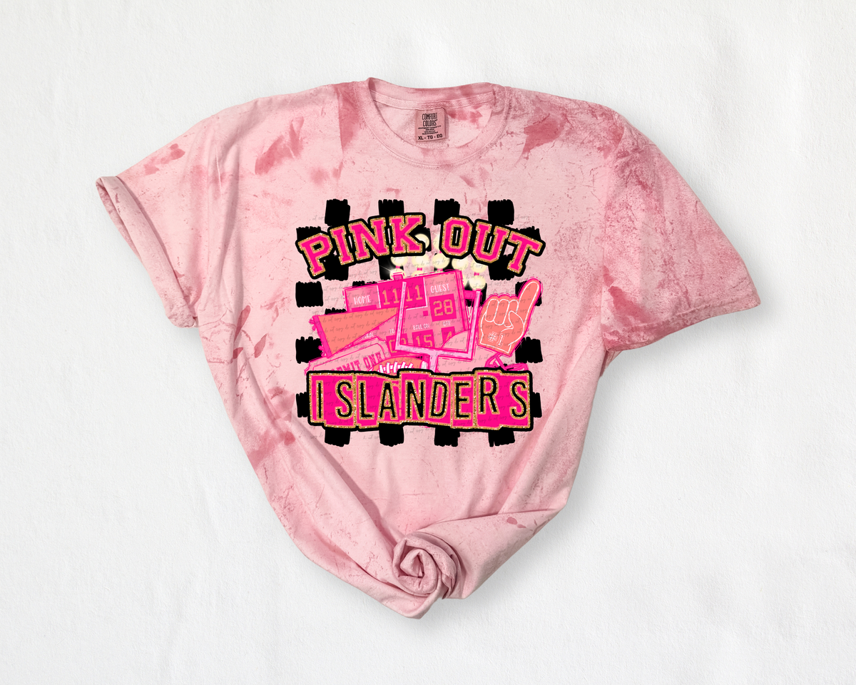 Pink Out Islanders Checkered Background 61447 DTF transfer