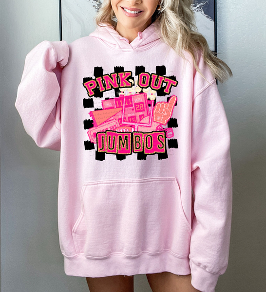 Pink Out Jumbos Checkered Background 61453 DTF transfer