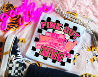 Pink Out Kings Checkered Background 61459 DTF transfer