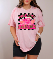 Pink Out Liberators Checkered Background 61474 DTF transfer