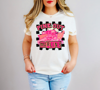 Pink Out Marlins Checkered Background 61488 DTF transfer