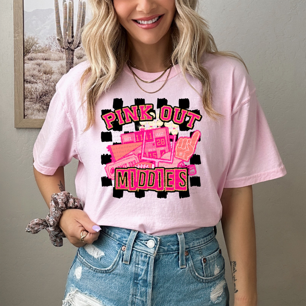 Pink Out Middies Checkered Background 61494 DTF transfer