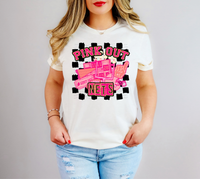 Pink Out Nets Checkered Background 61511 DTF transfer