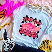 Pink Out Panthers Checkered Background 61528 DTF transfer