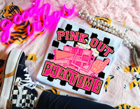 Pink Out Phantoms Checkered Background 61534 DTF transfer