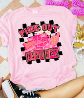 Pink Out Rangers Checkered Background 61562 DTF transfer