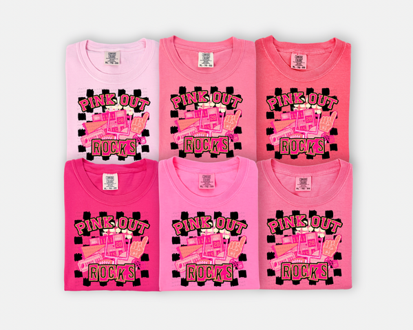 Pink Out Rocks Checkered Background 61587 DTF transfer