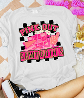 Pink Out Sawtooths Checkered Background 61610 DTF transfer