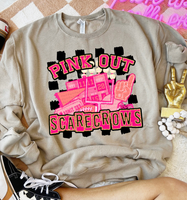 Pink Out Scarecrows Checkered Background 61611 DTF transfer