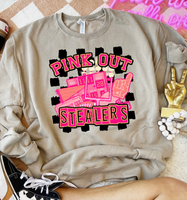 Pink Out Stealers Checkered Background 61663 DTF transfer