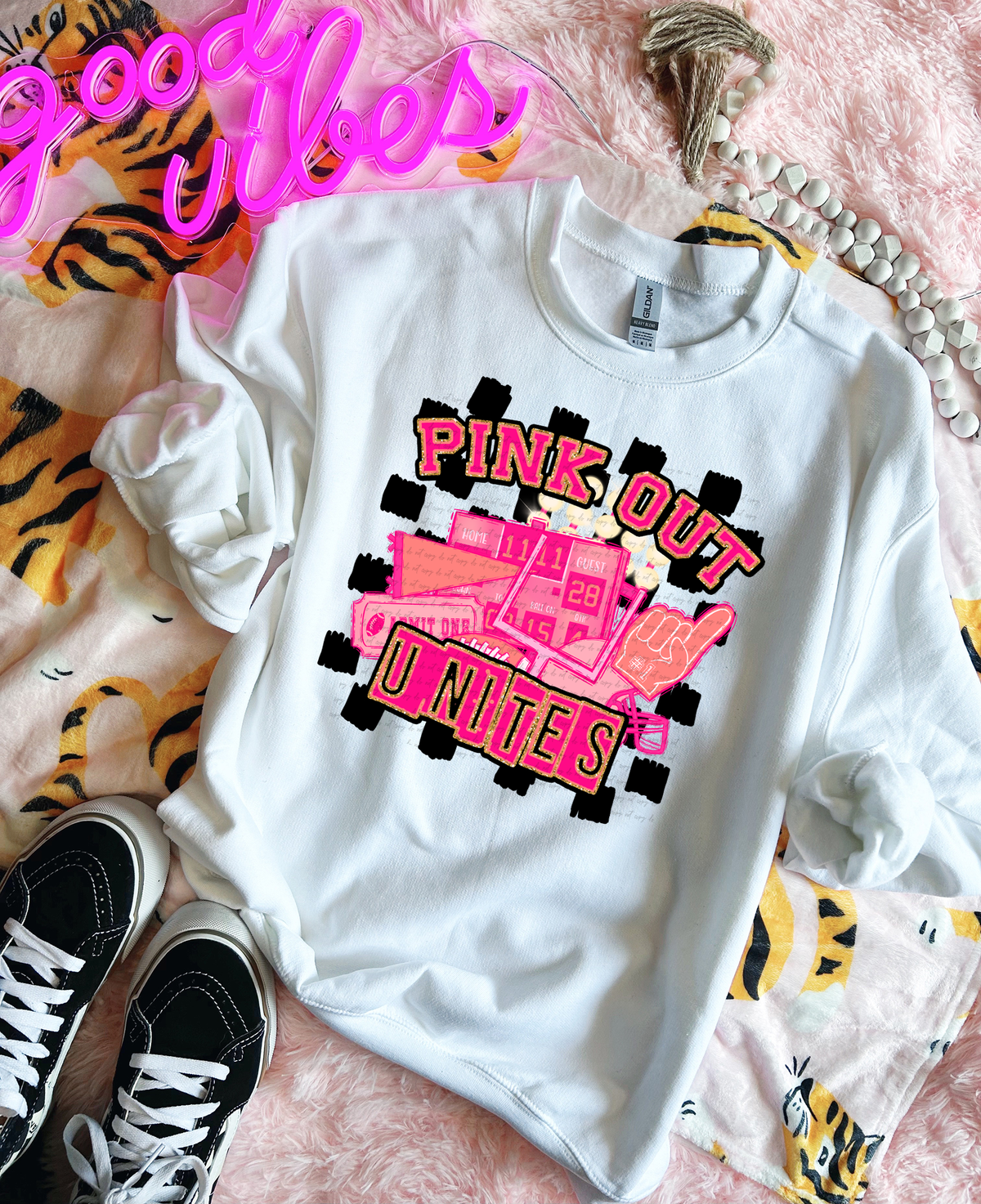 Pink Out Unites Checkered Background 61746 DTF transfer