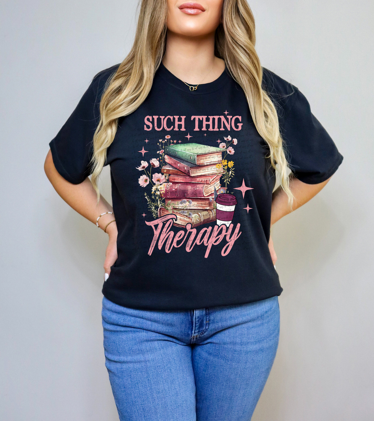 Such Thing Therapy Books Pink 57017 DTF transfer