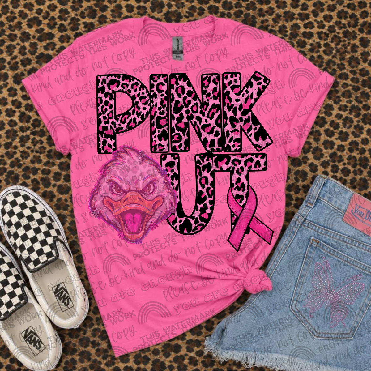 Ducks Pink Out Leopard (SMD) DTF Transfer