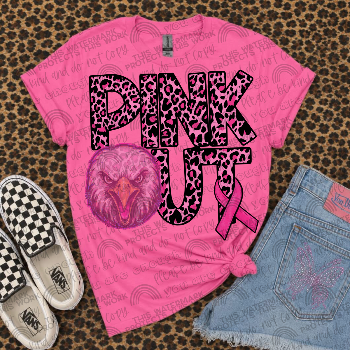 Eagles Pink Out Leopard (SMD) DTF Transfer