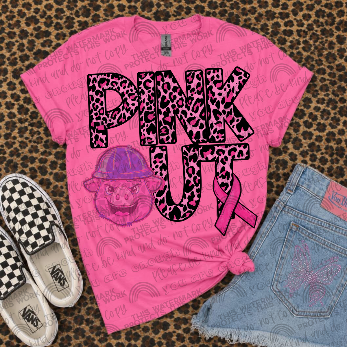 Pigs Pink Out Leopard (SMD) DTF Transfer