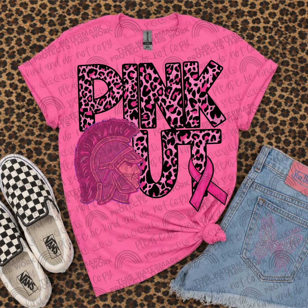 Trojans Pink Out Leopard (SMD) DTF Transfer