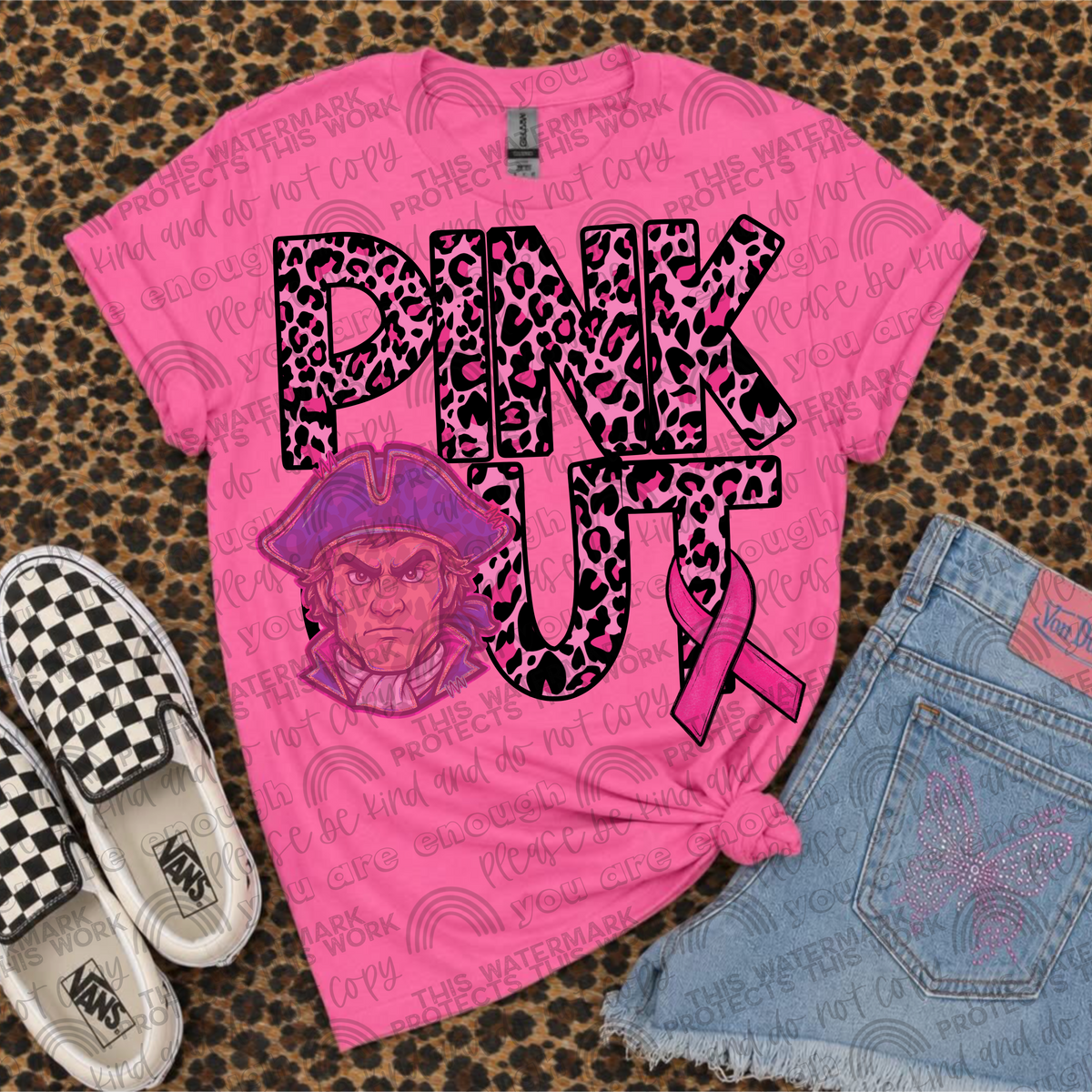 Yankees Pink Out Leopard (SMD) DTF Transfer