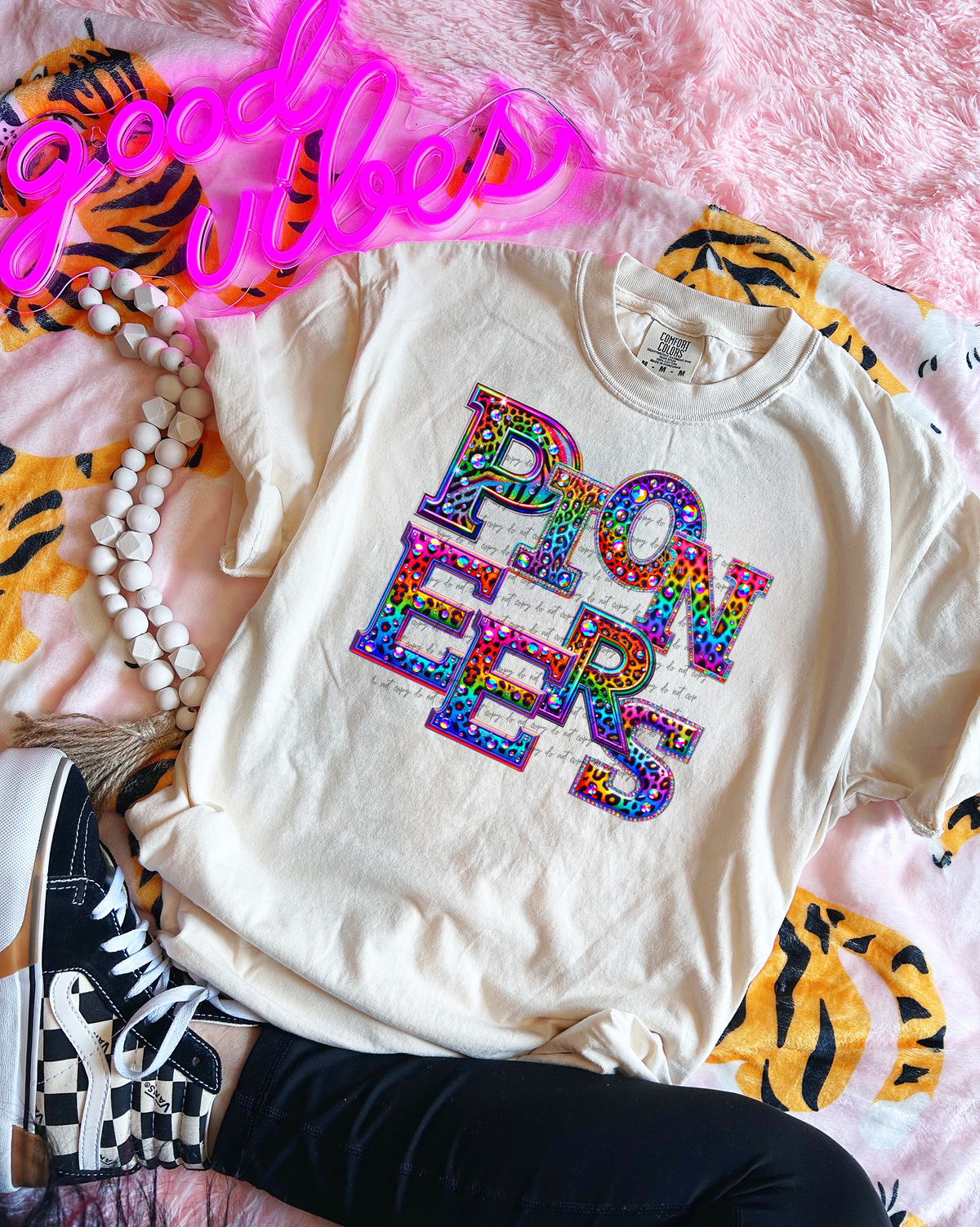 Pioneers Rainbow Leopard Rhinestone 46118 DTF transfer