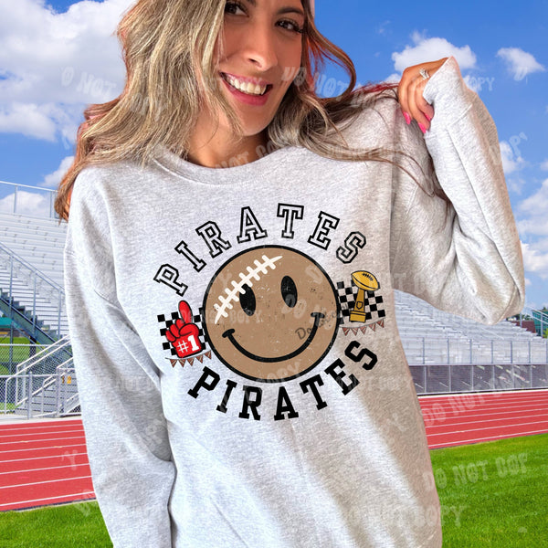 Pirates football smiley HW 45691  DTF transfer