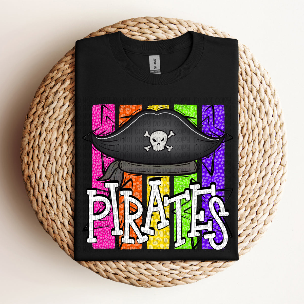 Pirates hat neon stripes (VP) DTF Transfer
