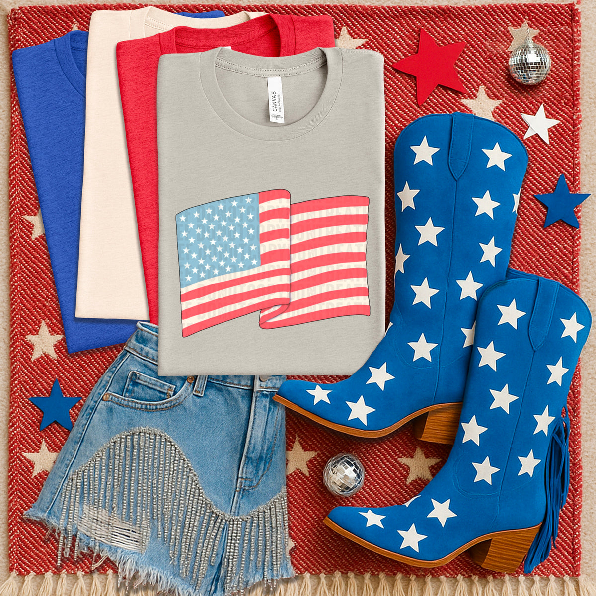 American Flag 105137 DTF transfer