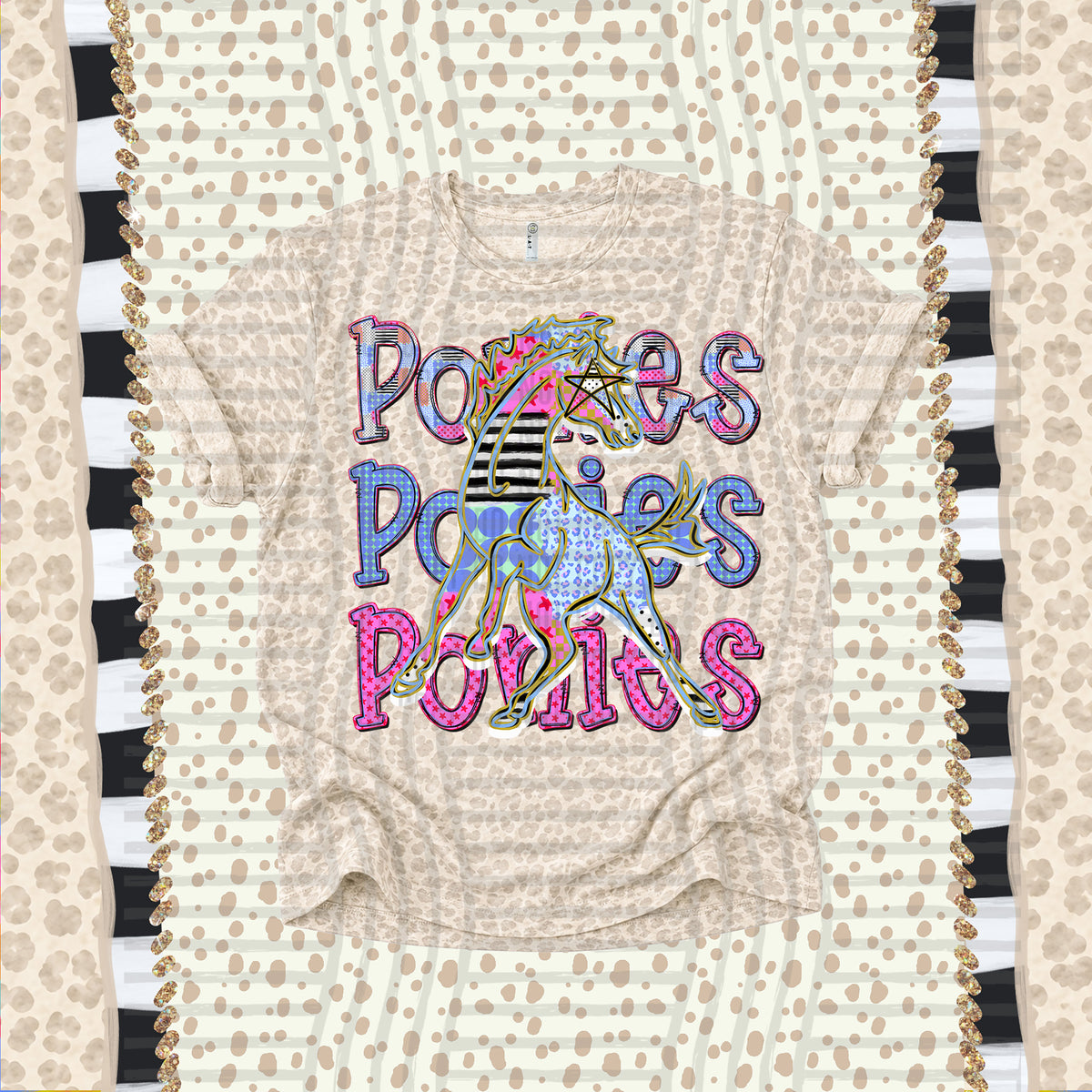 Ponies-Dolly Doodle Print (Caplinger) DTF Transfer