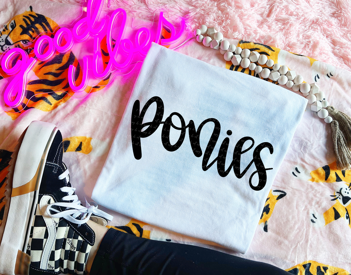 Ponies Hand Lettered 54124 DTF transfer