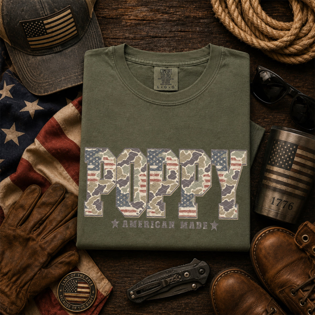 Poppy American made camo (SDD) DTF Transfer