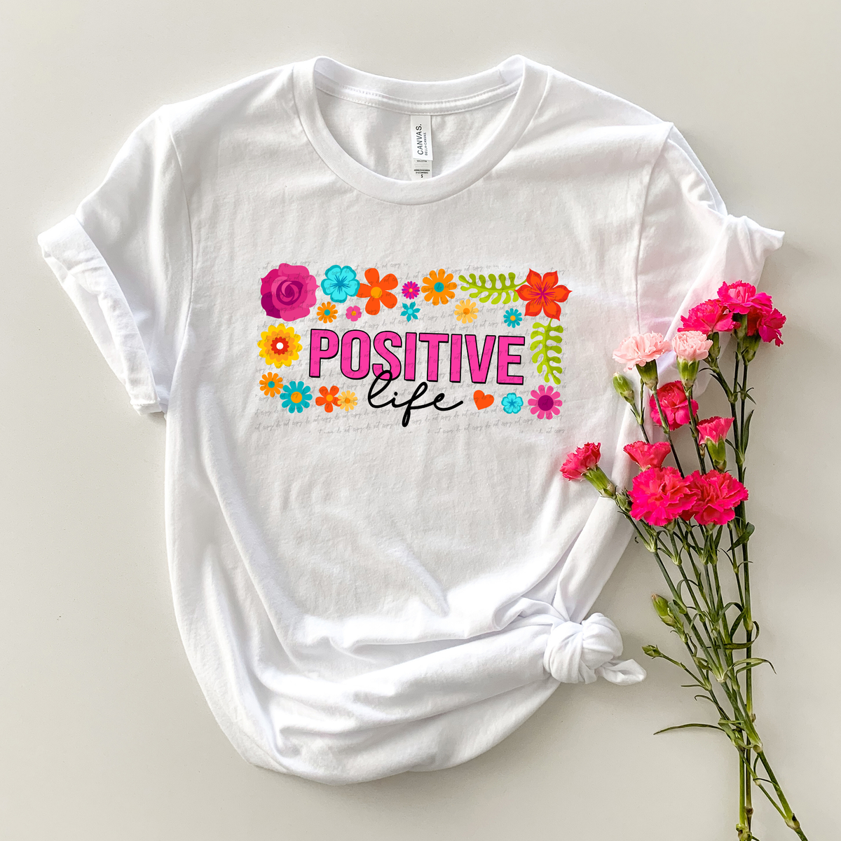 Positive Life Floral Border 76754 DTF Transfer