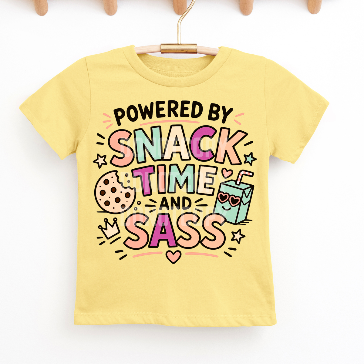 Powered by snack time and sass (CSG) DTF Transfer