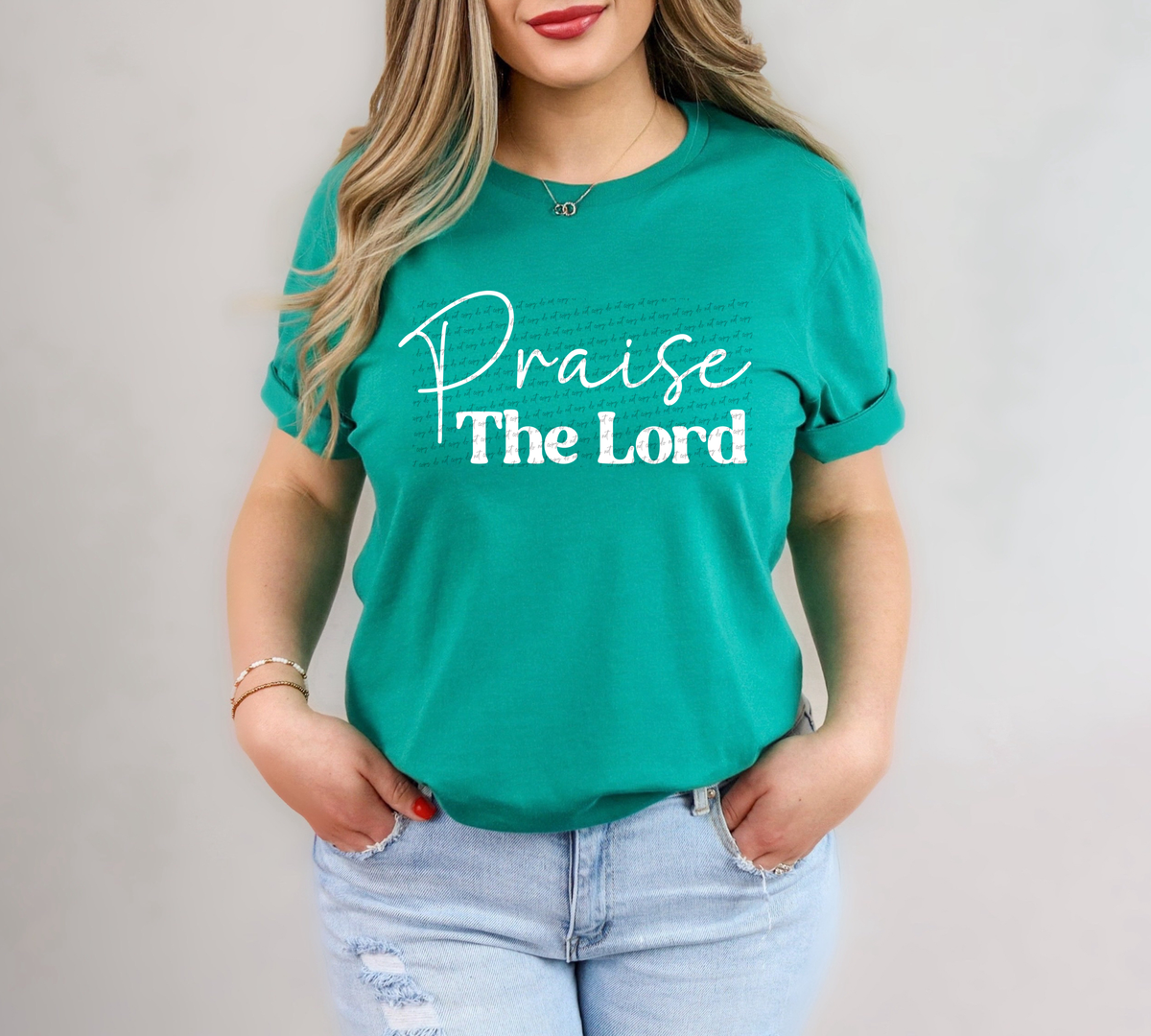 Praise The Lord Cursive And Serif Font White 89438 DTF Transfer