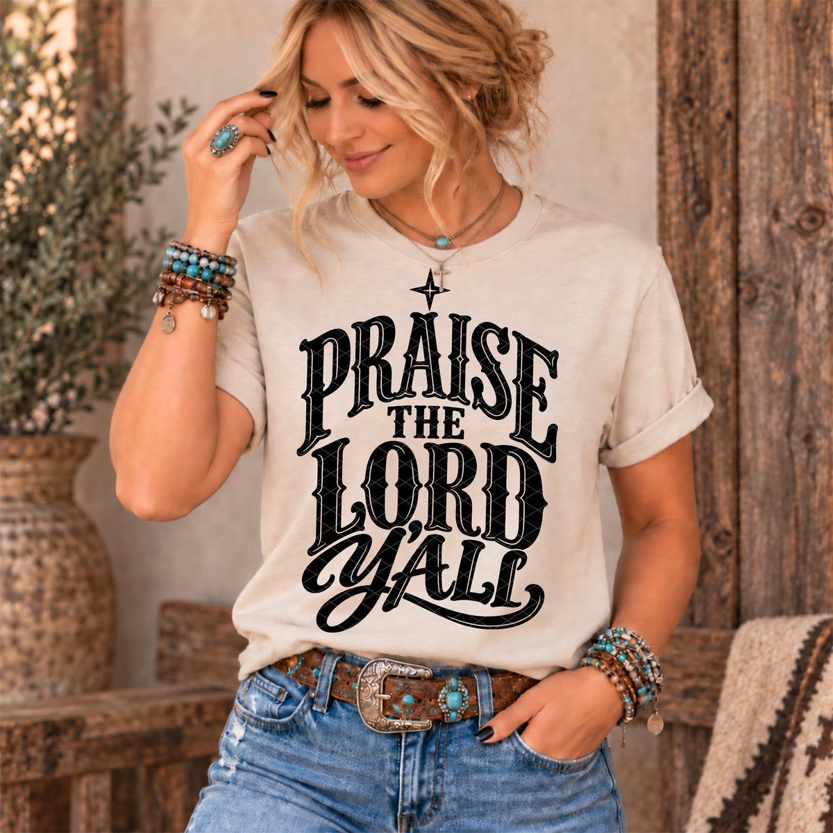 Praise the lord y'all BLACK (SDD) DTF Transfer