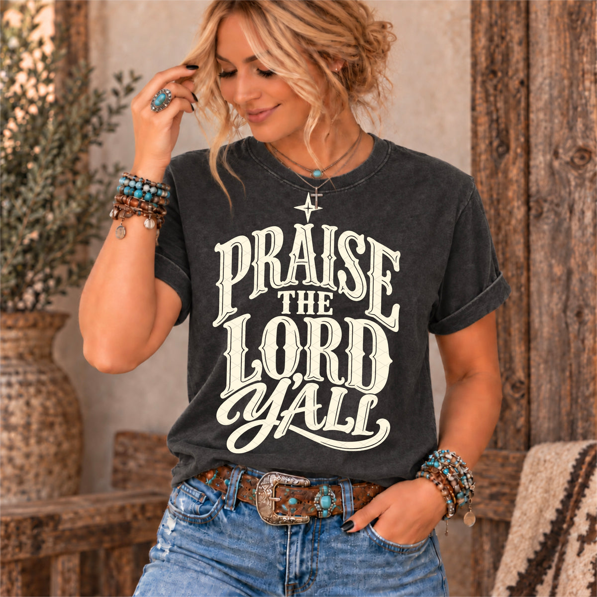 Praise the lord y'all WHITE (SDD) DTF Transfer