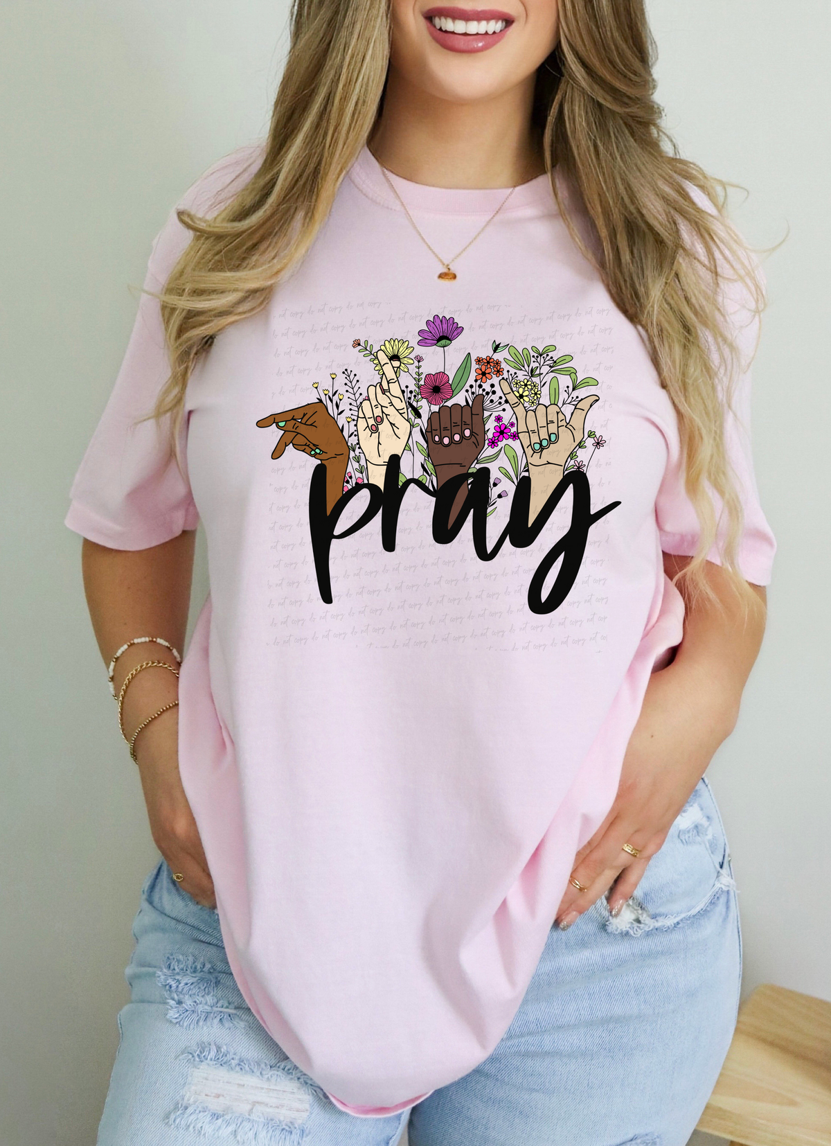 Pray Hands Different Skin Tone Sign Language 115070 DTF Transfer