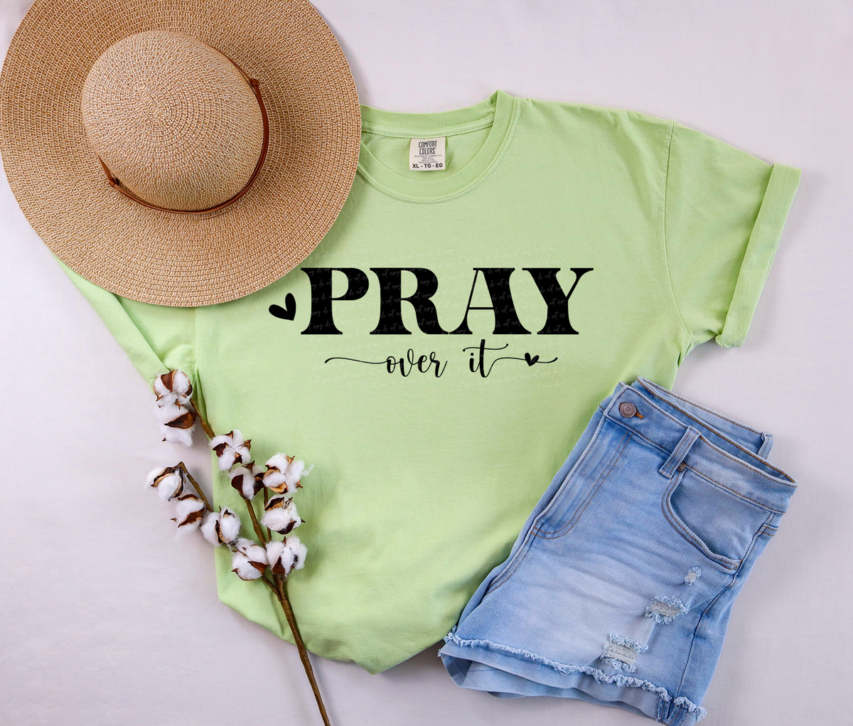 Pray Over It Floral Black 76382 DTF Transfer