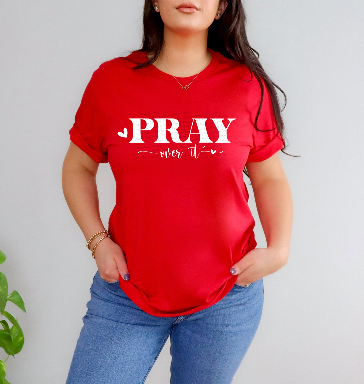 Pray Over It Floral White 76383 DTF Transfer