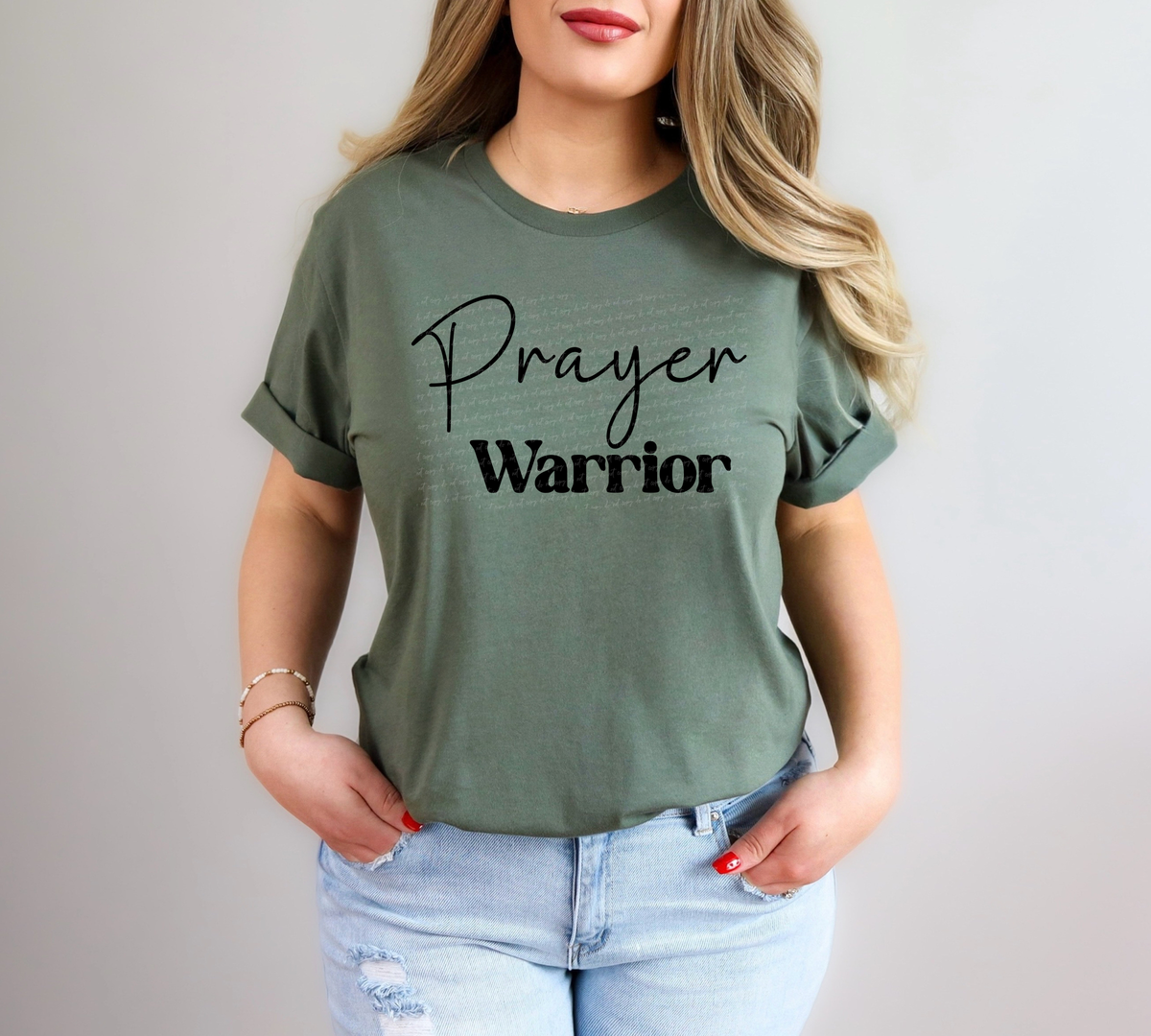 Prayer Warrior Cursive And Serif Font Black 89441 DTF Transfer