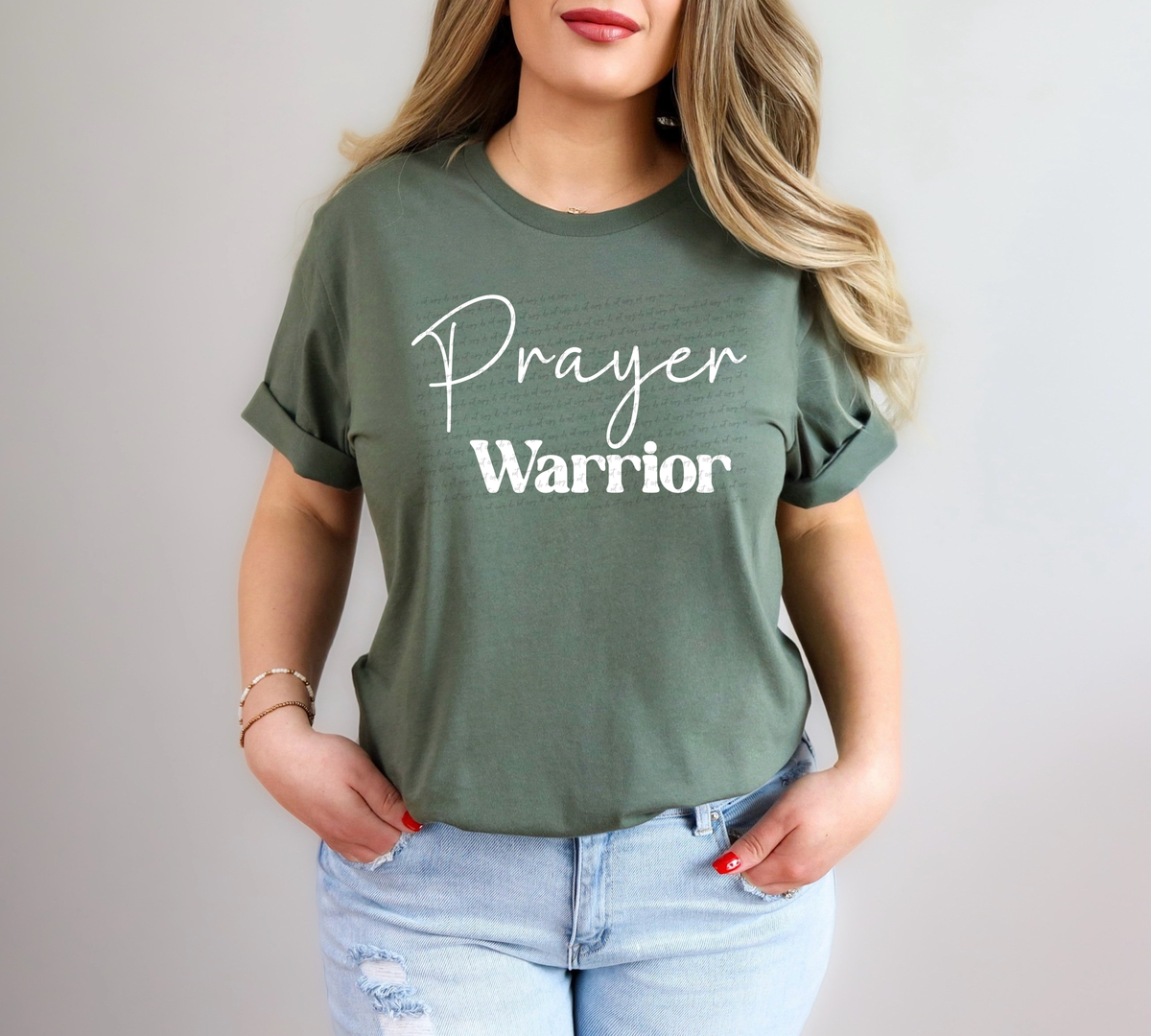 Prayer Warrior Cursive And Serif Font White 89442 DTF Transfer