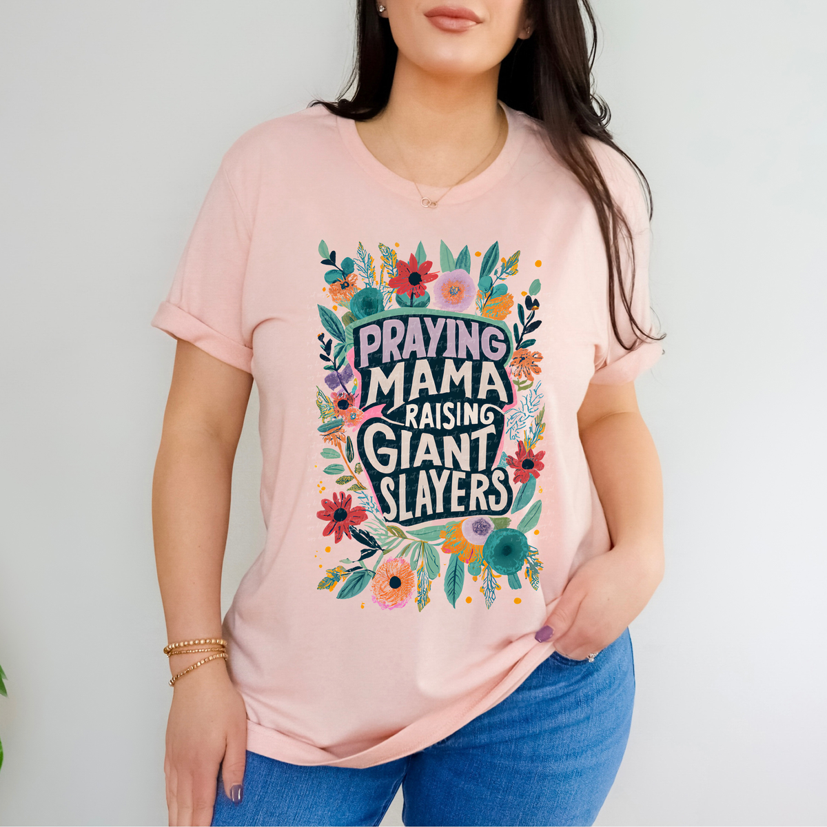 Praying Mama Raising Giant Slayers Floral 81368 DTF Transfer