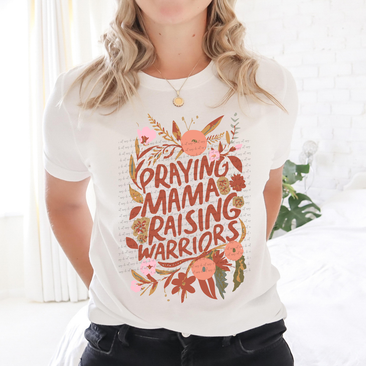 Praying Mama Raising Warriors Floral 81307 DTF Transfer
