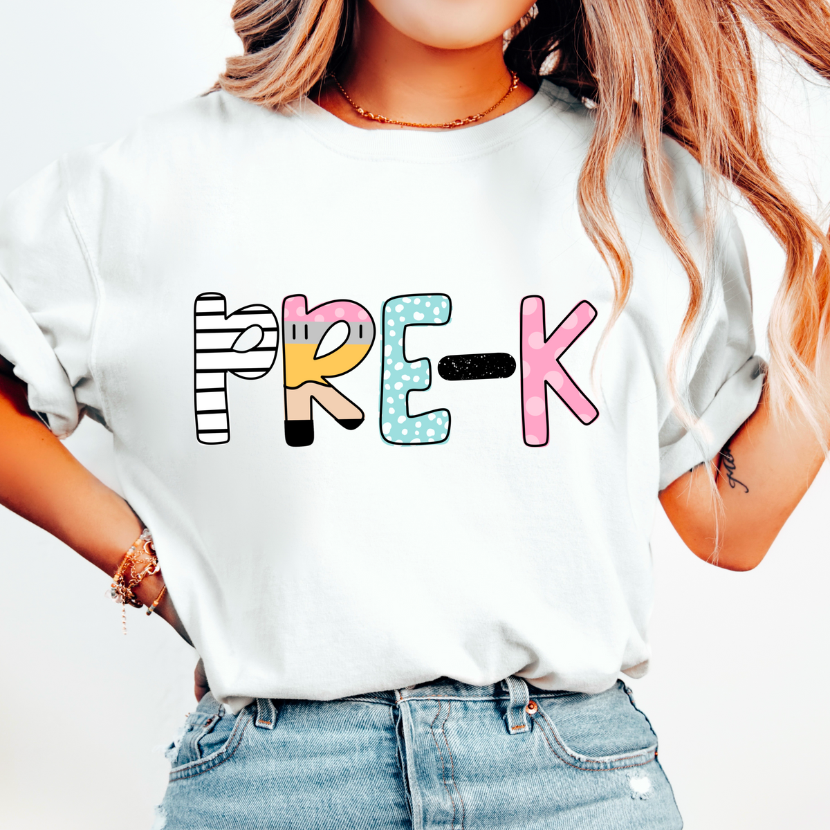 Pre-K pencil/paper font (CMD) 102068 DTF transfer