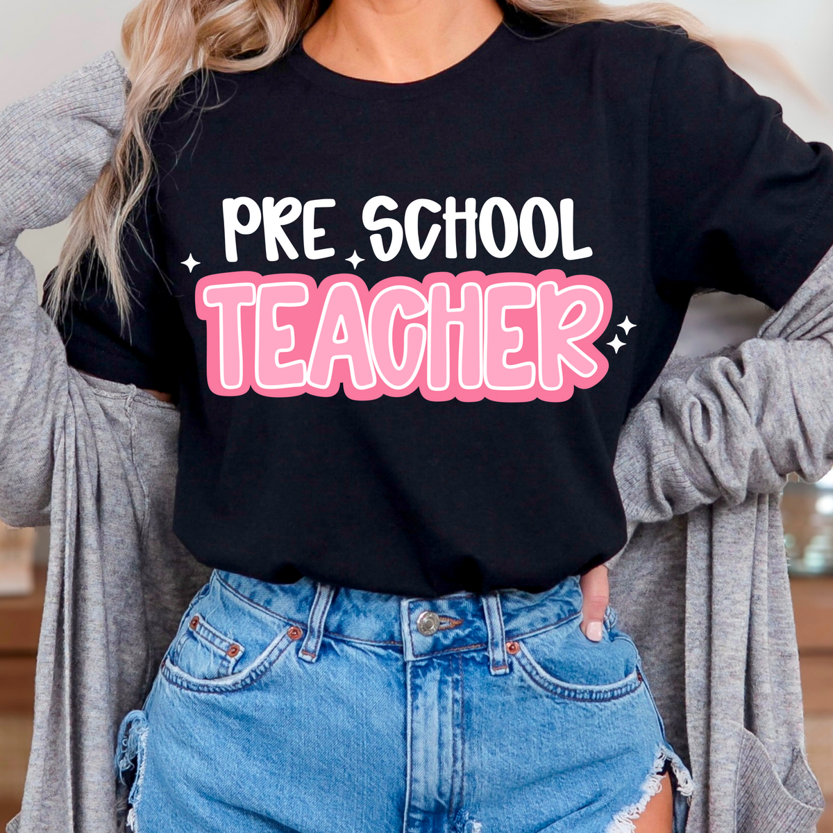 Pre School Teacher pink coquette (CMD) DTF transfer