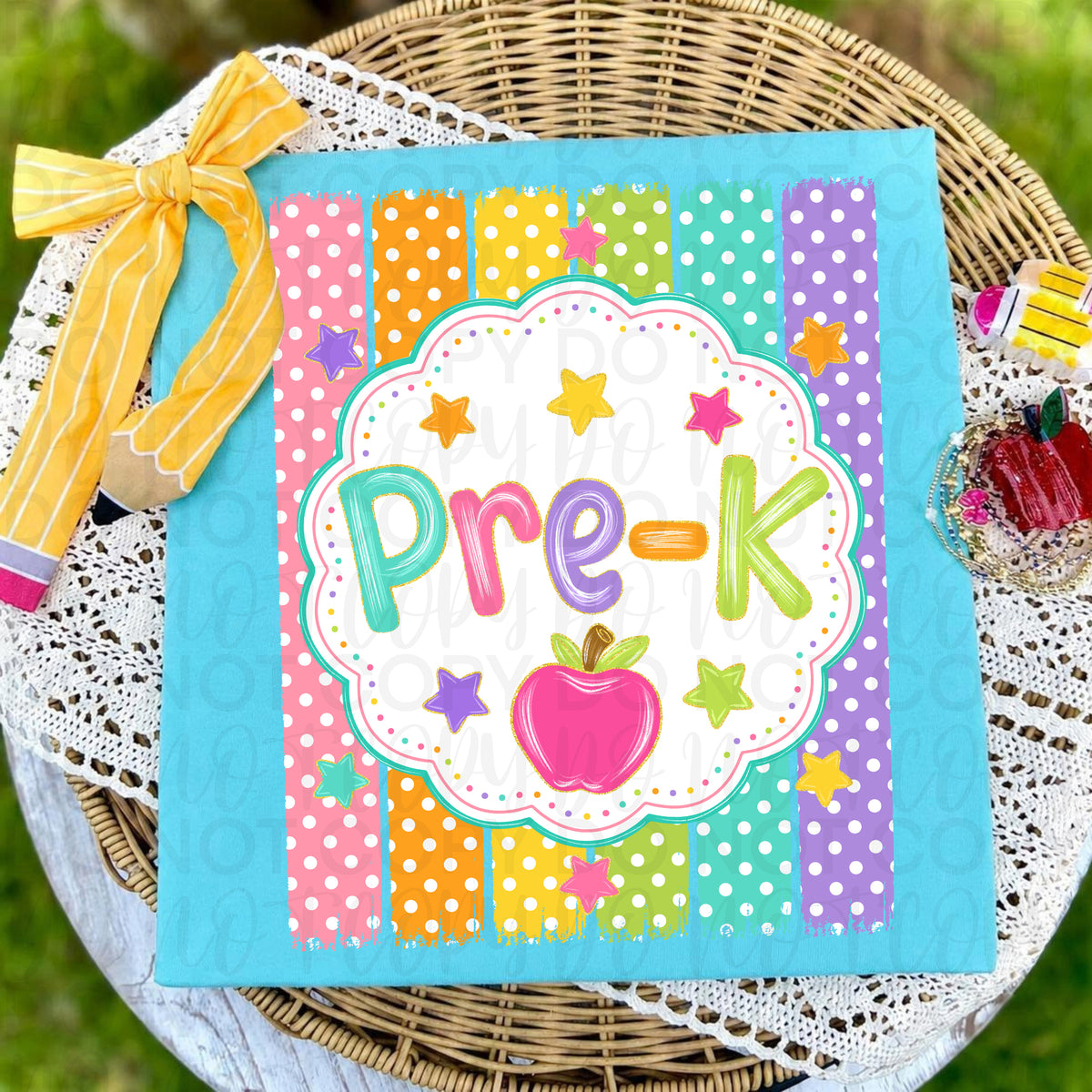 Pre-k polkadot stripes (UAC) DTF Transfer