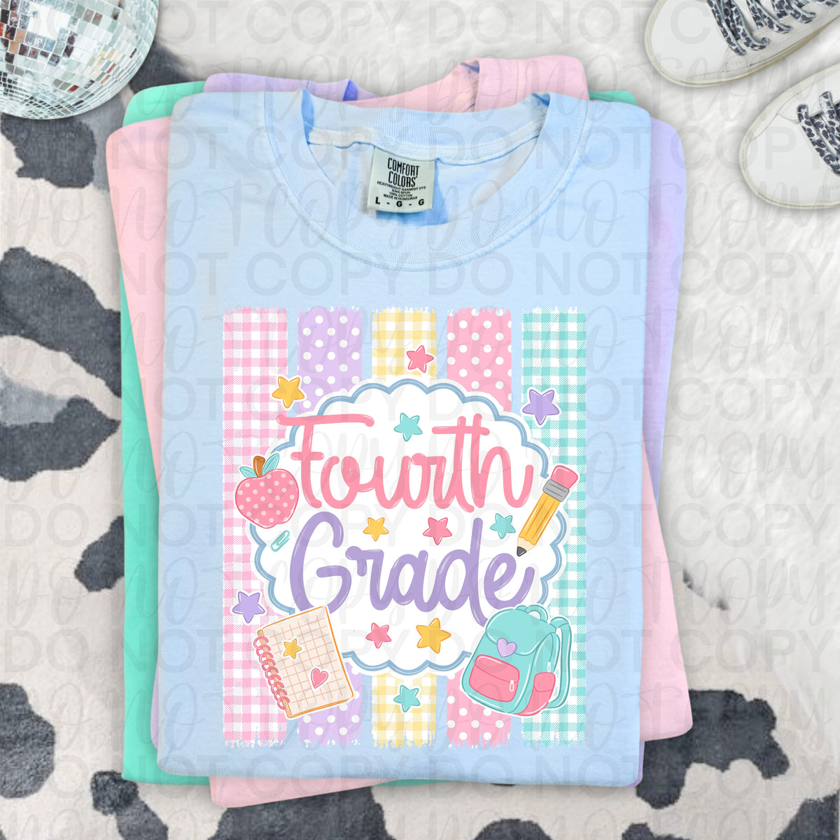 Fourth grade preppy stripes (UAC) DTF Transfer