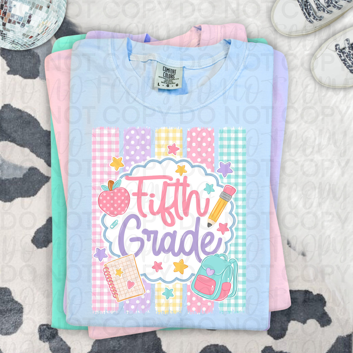 Fifth grade preppy stripes (UAC) DTF Transfer